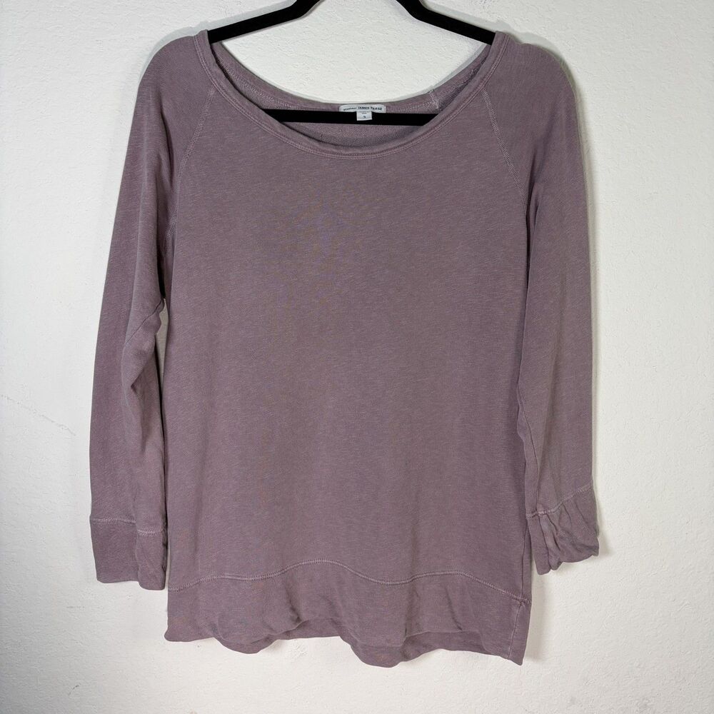 Standard James Perse Purple Relaxed French Terry Sweatshirt Womens Size 3 Raglan